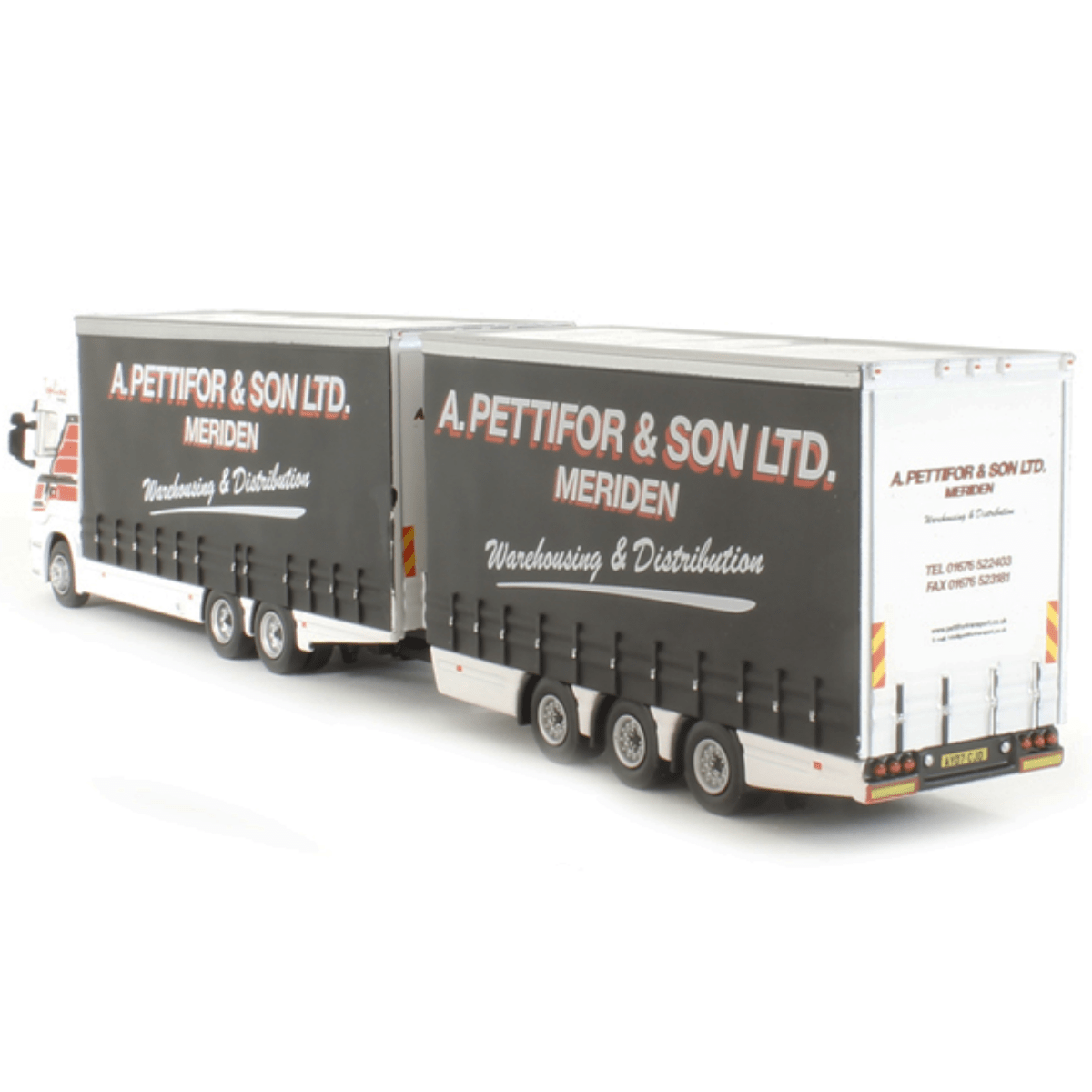 Oxford Diecast 76DBU002 Scania Topline Drawbar A. Pettifor & Son Ltd - 1:76 Scale Model - Phillips Hobbies