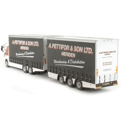 Oxford Diecast 76DBU002 Scania Topline Drawbar A. Pettifor & Son Ltd - 1:76 Scale Model - Phillips Hobbies