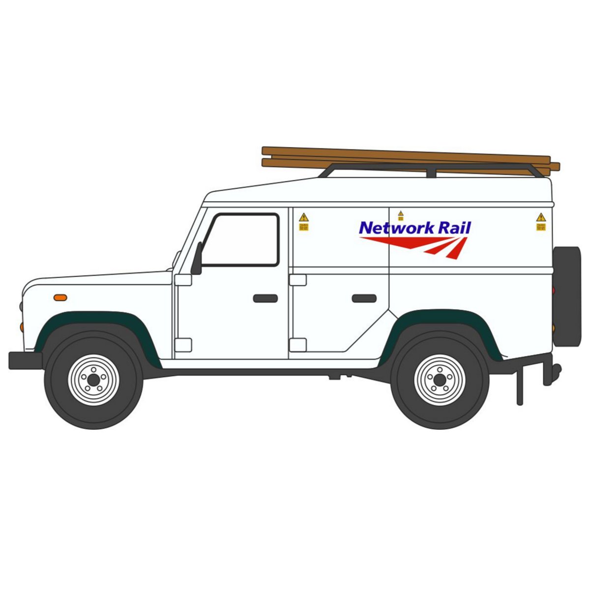 Oxford Diecast 76DEF008 Land Rover Defender High Top - Network Rail