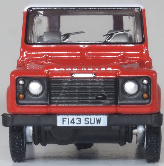 Oxford Diecast 76DEF018 Land Rover Defender LWB St. Wagon Masai Red - 1:76 Scale - Phillips Hobbies