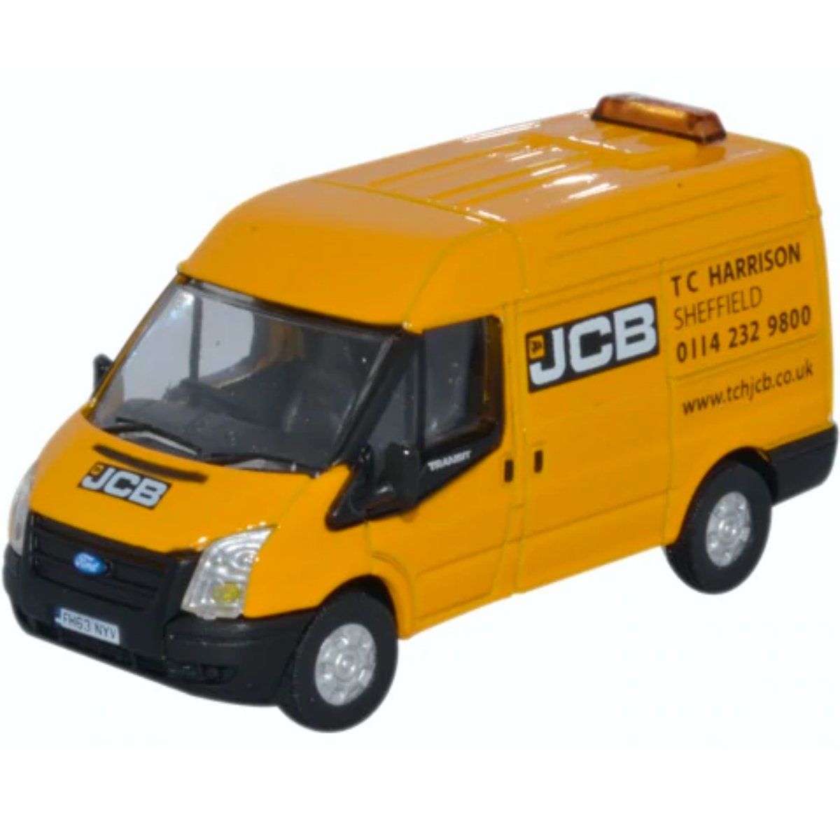 Oxford Diecast 76FT027 Ford Transit SWB Medium Roof JCB - Phillips Hobbies