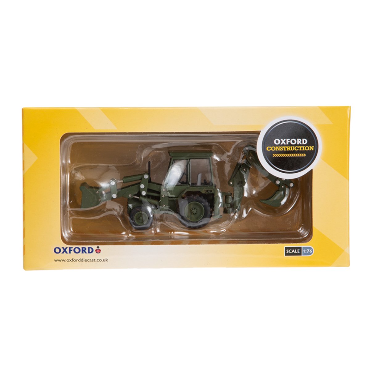 Oxford Diecast 76JCX002 JCB 3CX (1980s) Army - Phillips Hobbies