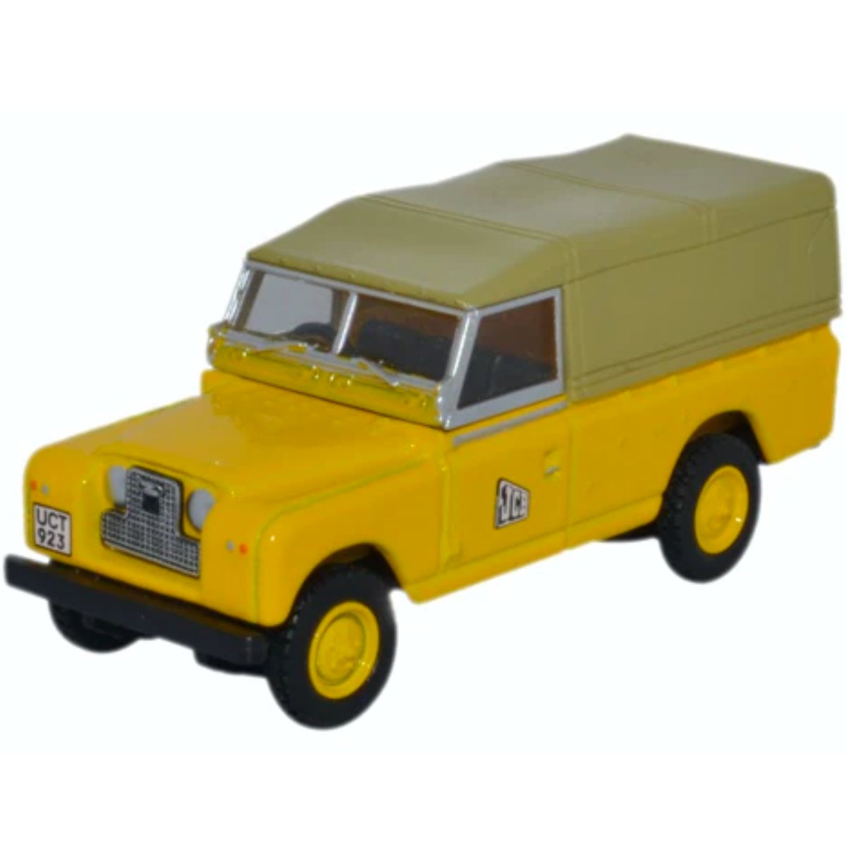 Oxford Diecast 76LAN2016 Land Rover Series II LWB Canvas JCB - Phillips Hobbies