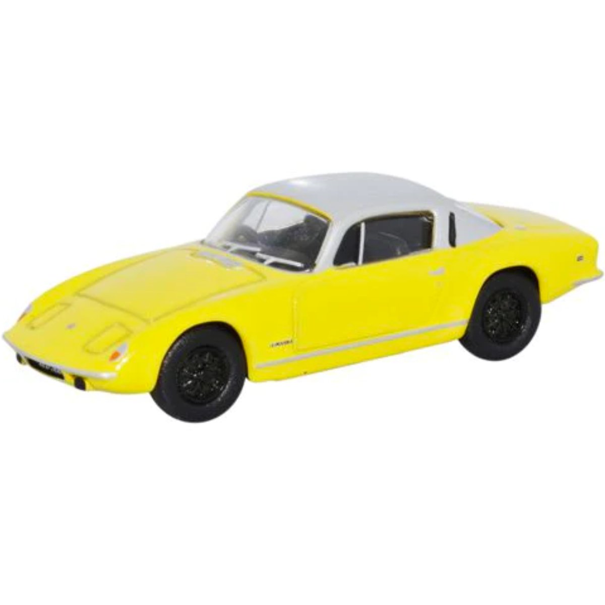 Oxford Diecast 76LE001 Lotus Elan Plus 2 Yellow/Silver - Phillips Hobbies
