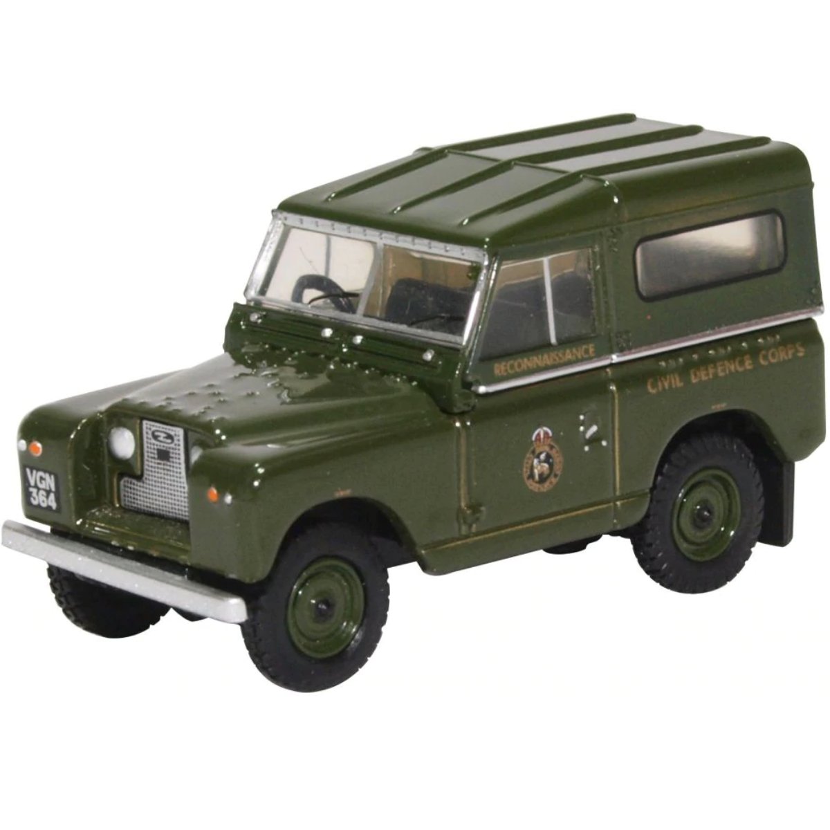 Oxford Diecast 76LR2S005 Land Rover Series II SWB Hard Back Civil Defence - Phillips Hobbies