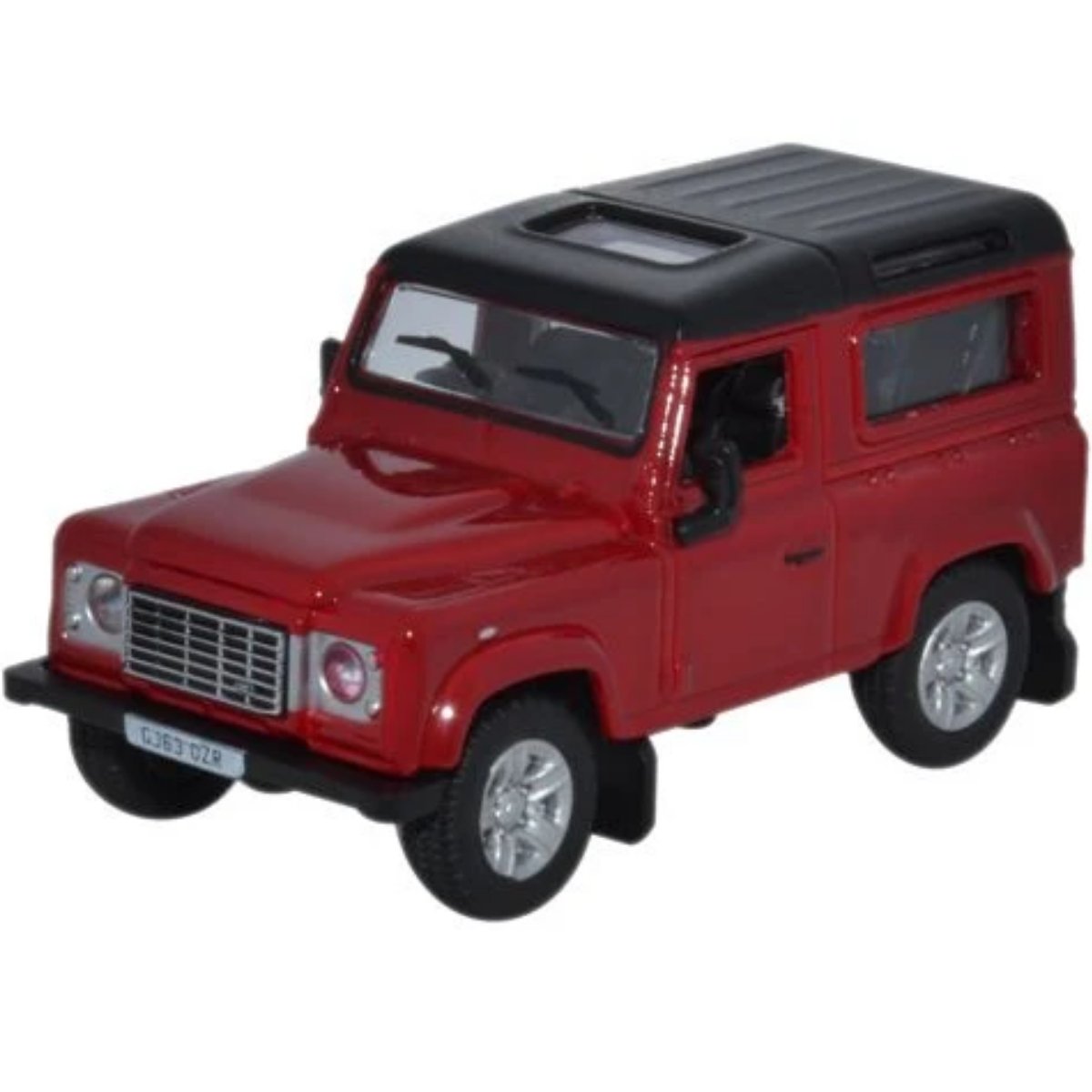 Oxford Diecast 76LRDF004 Land Rover Defender 90 Firenze Red - Santorini Black - Phillips Hobbies