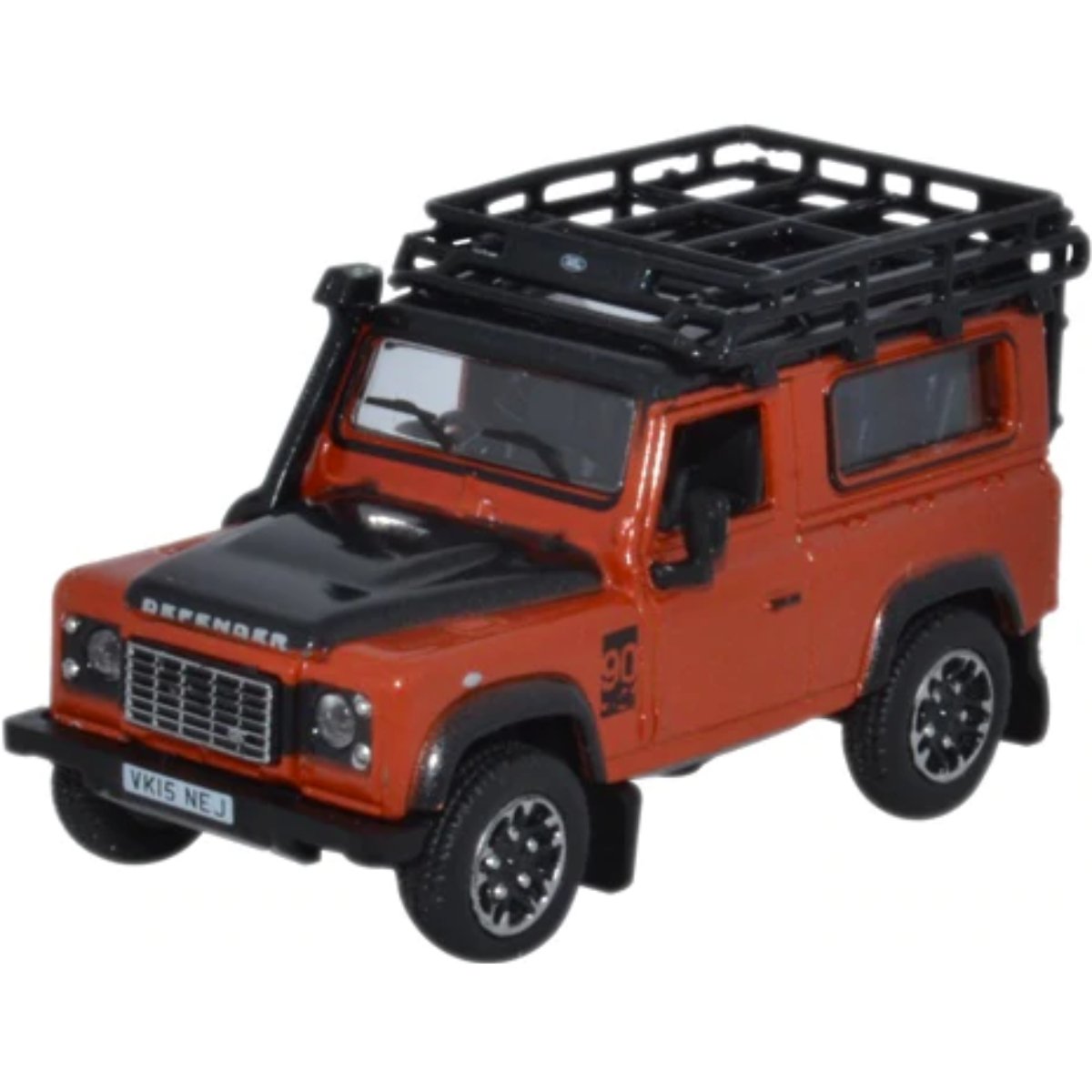Oxford Diecast 76LRDF008AD Land Rover Defender 90 Phoenix Orange Adventure - Phillips Hobbies