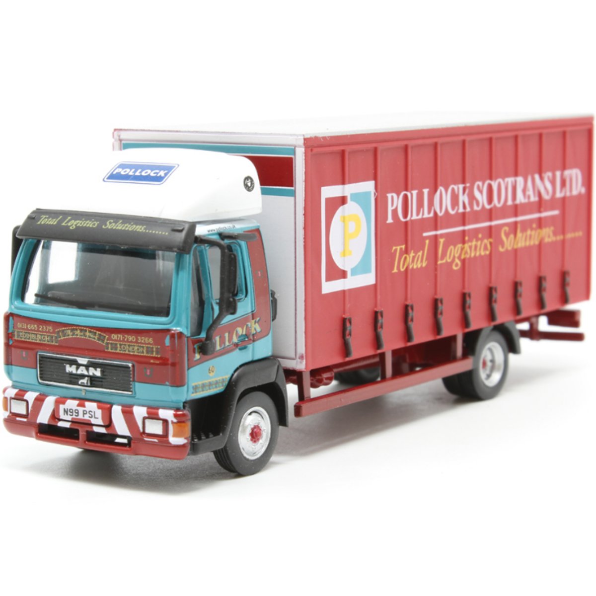 Oxford Diecast 76MAN001 MAN L2000 Curtainside Pollock - Phillips Hobbies