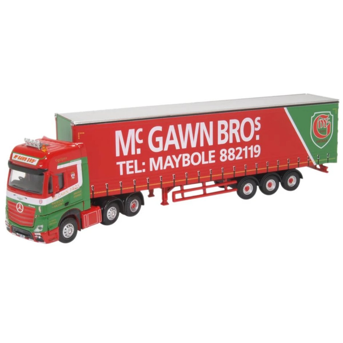 Oxford Diecast 76MB007 Mercedes Actros GSC Curtainside McGawn Bros - Phillips Hobbies
