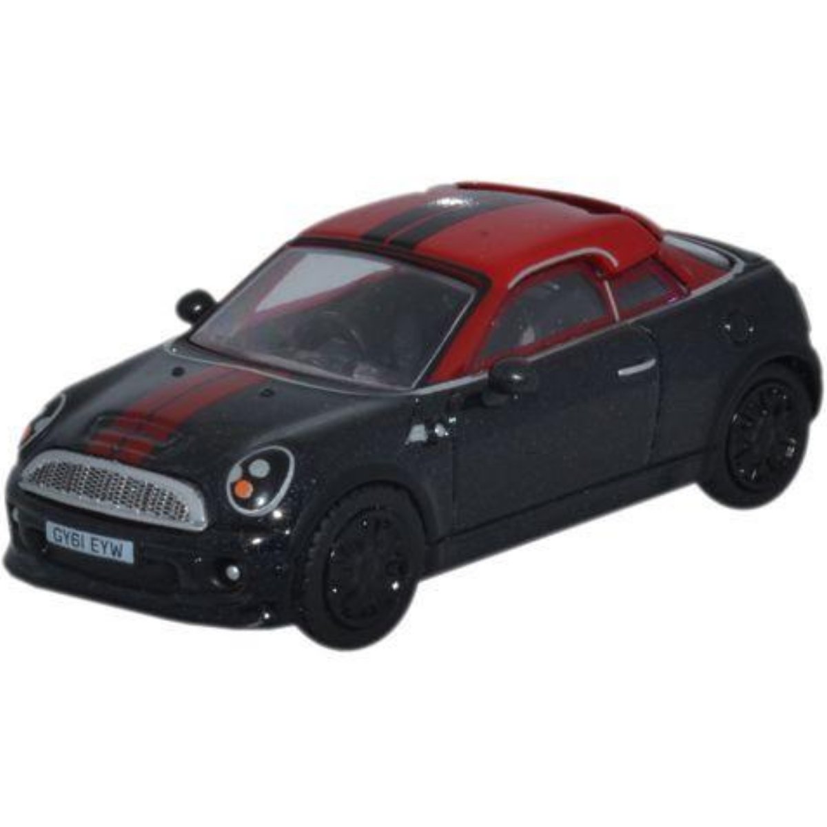 Oxford Diecast 76MC002 Mini Coupe Midnight Black/Red - Phillips Hobbies