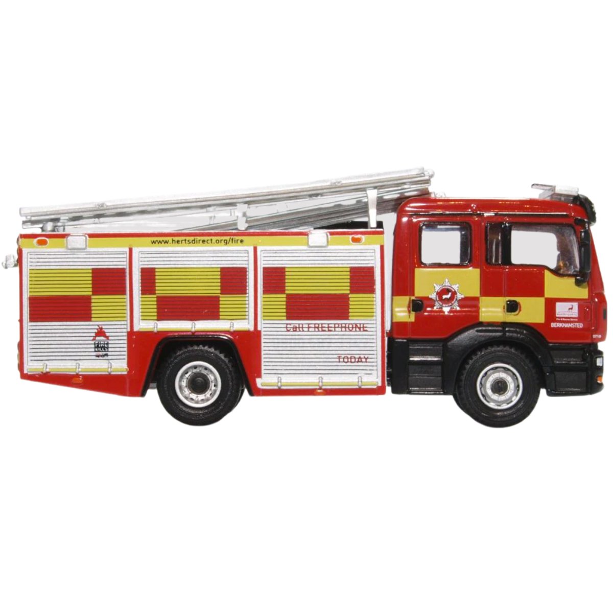 Oxford Diecast 76MFE005 MAN Pump Ladder Hertfordshire Fire & Rescue - Phillips Hobbies