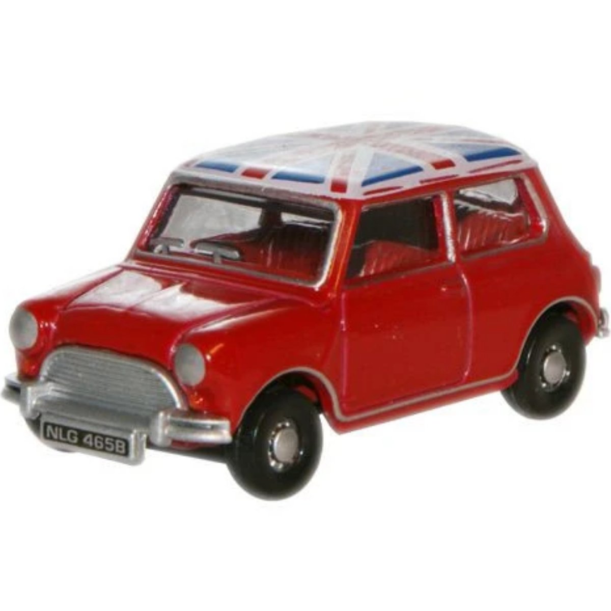 Oxford Diecast 76MN001 Tartan Red/Union Jack Austin Mini - Phillips Hobbies