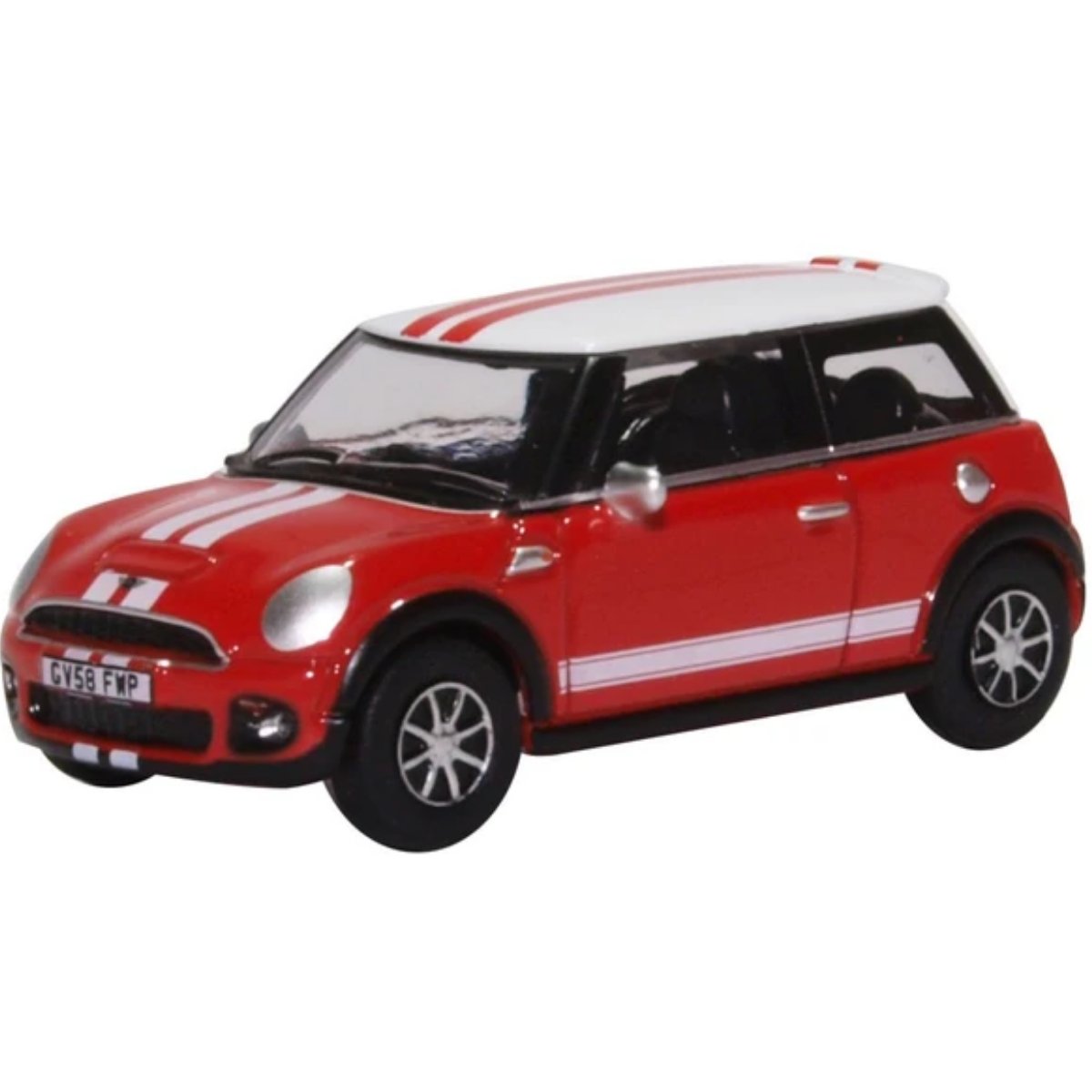 Oxford Diecast 76NMN007 New Mini Chili Red & White - Phillips Hobbies