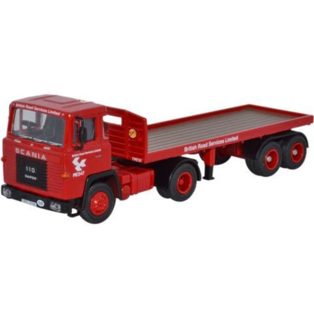 Oxford Diecast 76SC110002 Scania 110 Flatbed Trailer BRS - Phillips Hobbies