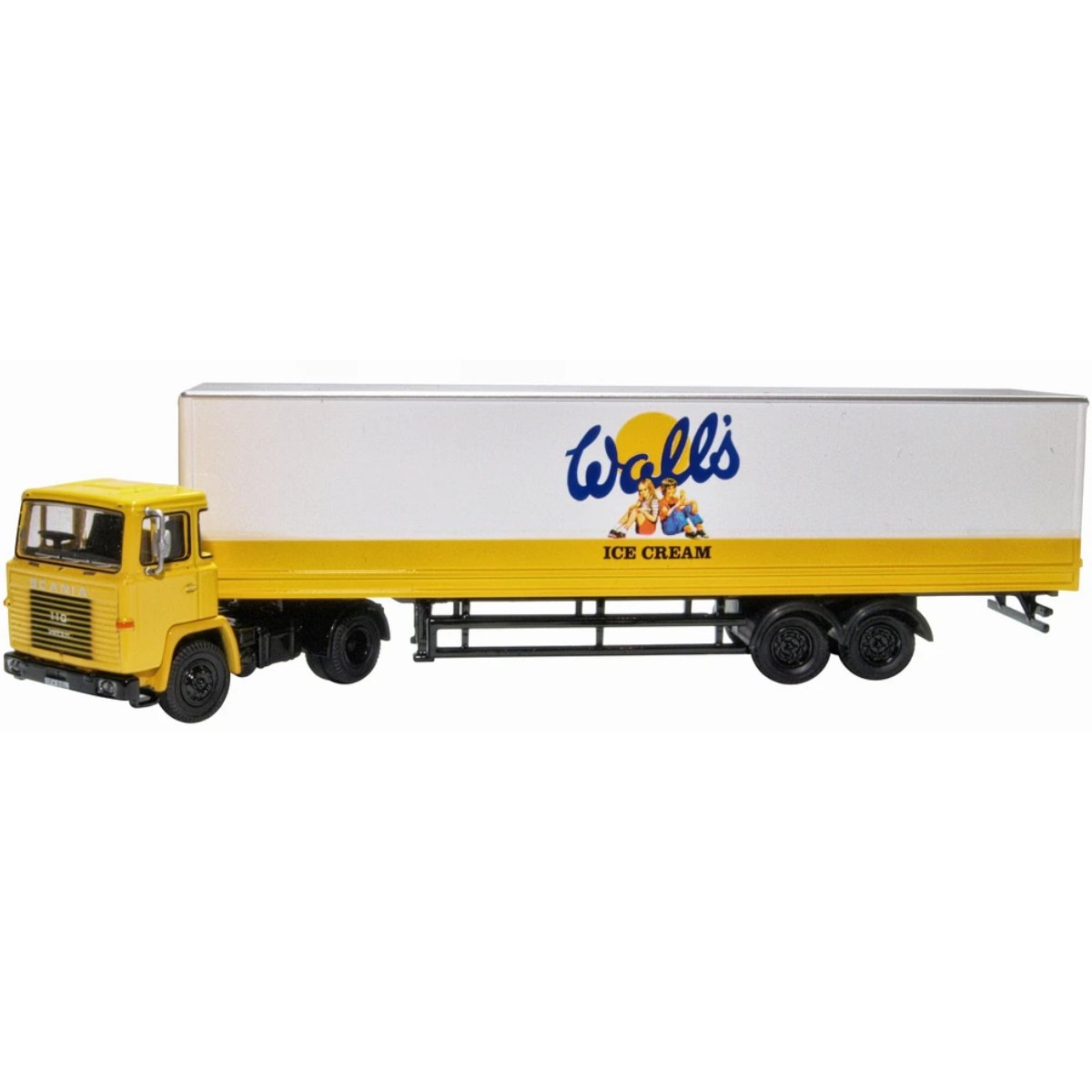 Oxford Diecast 76SC110004 Walls Ice Cream Scania 110 40ft Box Trailer - Phillips Hobbies