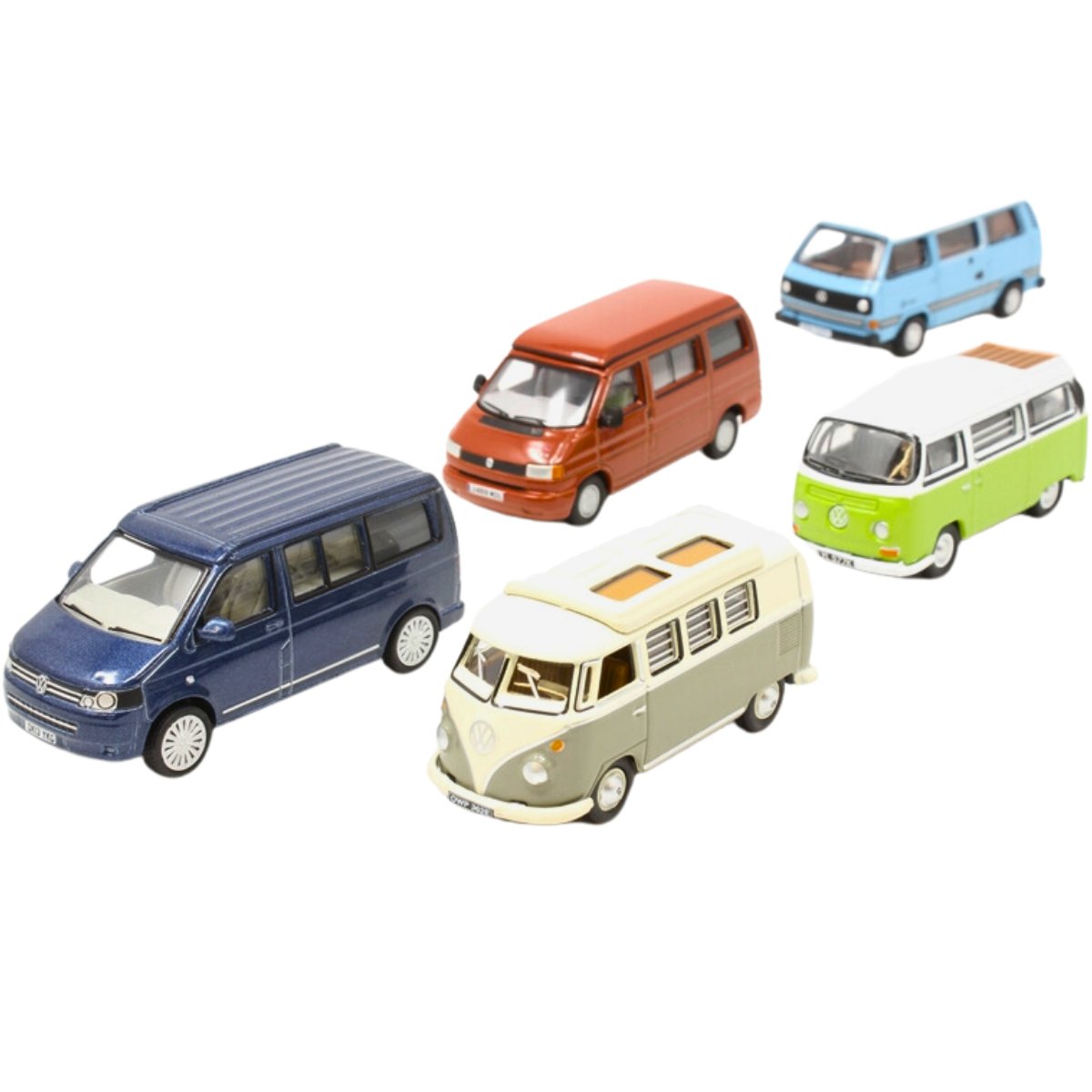 Oxford Diecast 76SET67 5 Piece VW Camper Set T1/T2/T3/T4/T5 - Phillips Hobbies