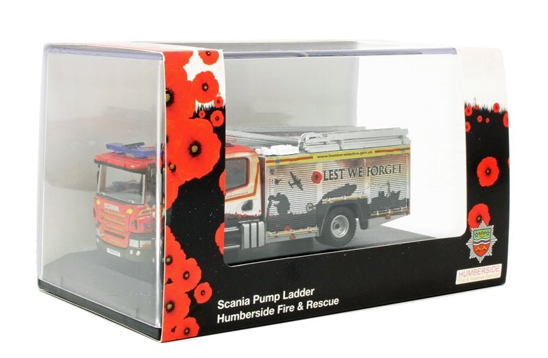 Oxford Diecast 76SFE011 Humberside Fire & Rescue Pump Ladder - British Legion - Phillips Hobbies