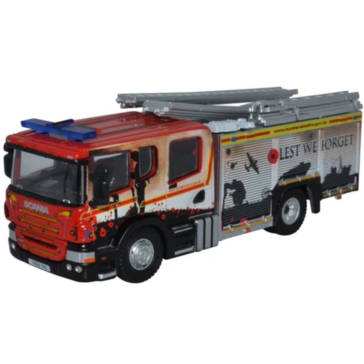 Oxford Diecast 76SFE011 Humberside Fire & Rescue Pump Ladder - British Legion - Phillips Hobbies