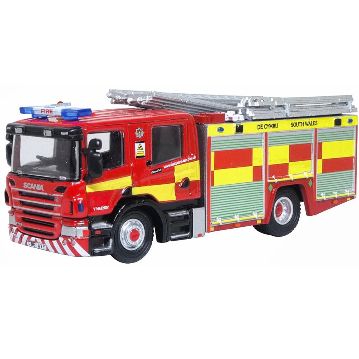 Oxford Diecast 76SFE012 Scania Pump Ladder CP28 - South Wales Fire & Rescue - Phillips Hobbies