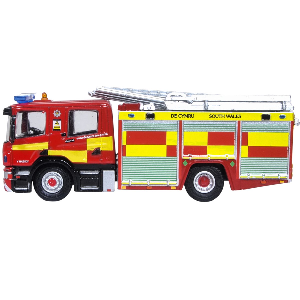 Oxford Diecast 76SFE012 Scania Pump Ladder CP28 - South Wales Fire & Rescue - Phillips Hobbies