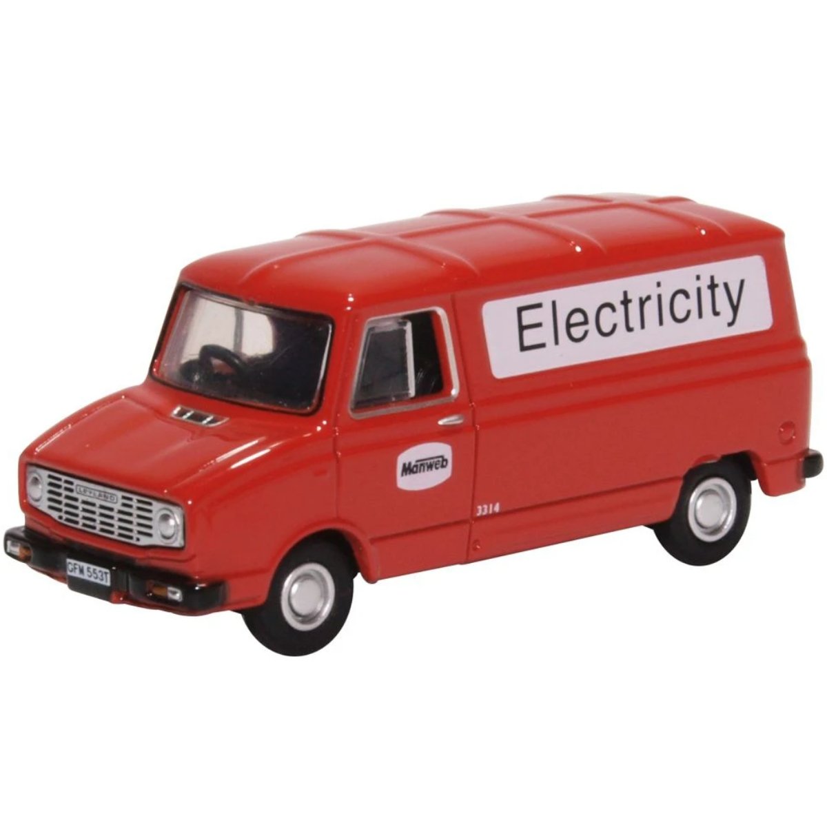 Oxford Diecast 76SHP008 Leyland Sherpa Van Manweb Electricity - Phillips Hobbies