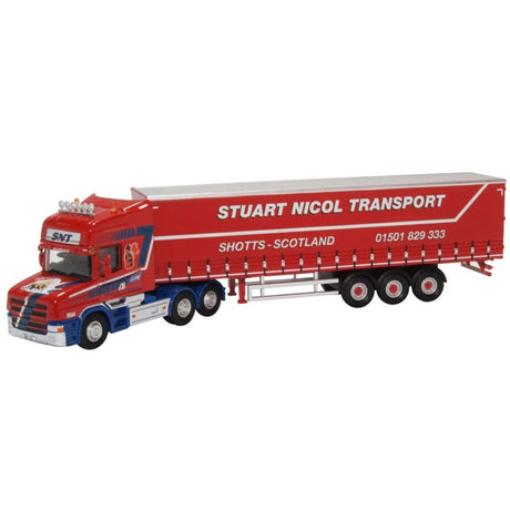 Oxford Diecast 76TCAB010 Scania T Cab Short Curtainside Stuart Nicol Transport - Phillips Hobbies