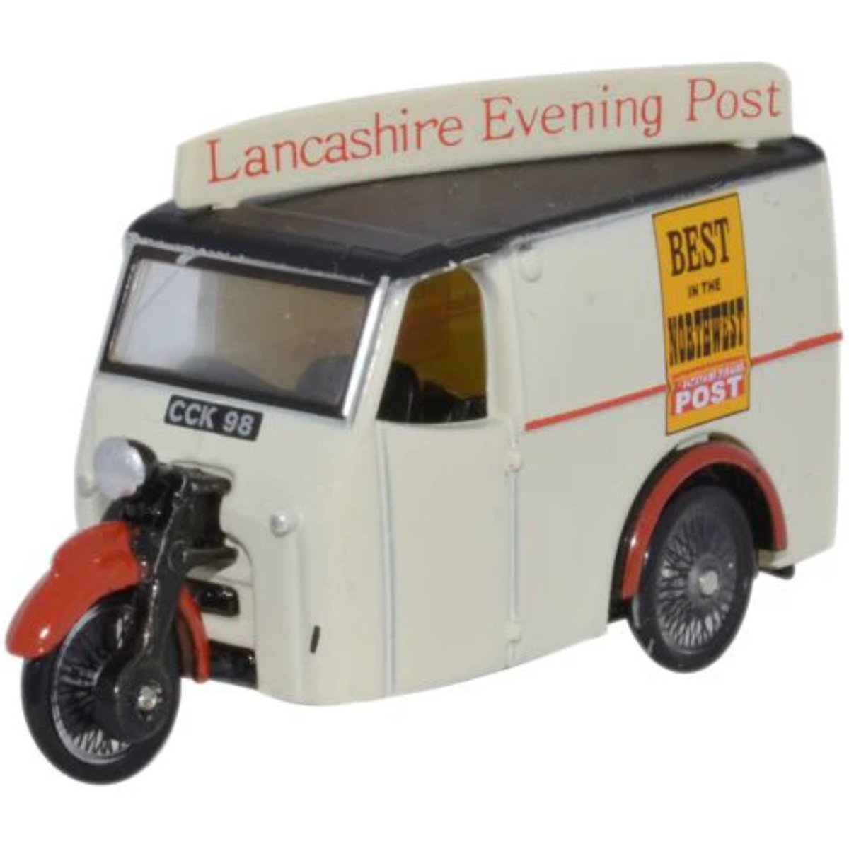 Oxford Diecast 76TV006 Tricycle Van Lancashire Evening Post - Phillips Hobbies