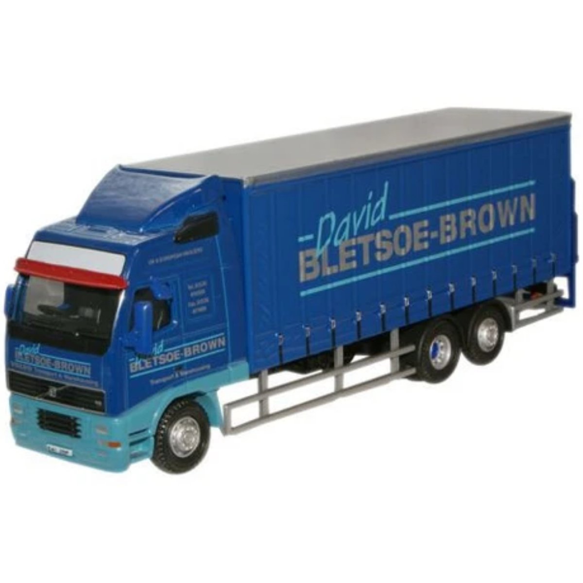 Oxford Diecast 76VOL01CL Volvo FH Curtainside Lorry - David Bletsoe Brown - Phillips Hobbies