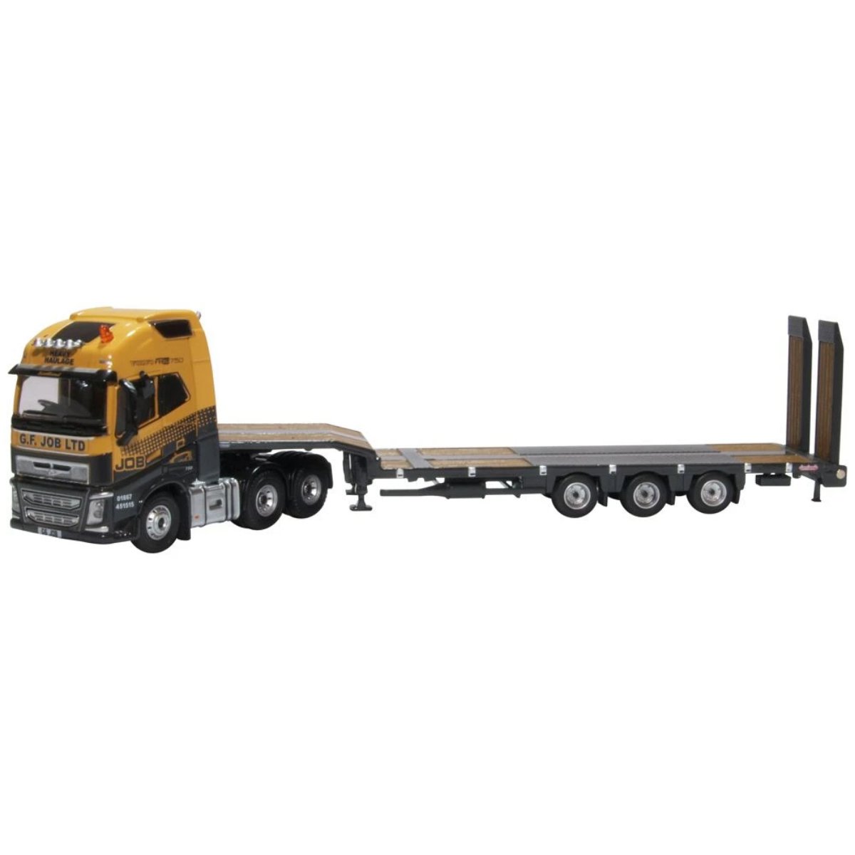 Oxford Diecast 76VOL4009 Volvo FH4 GXL Nooteboom Semi Low Loader G F Job - Phillips Hobbies