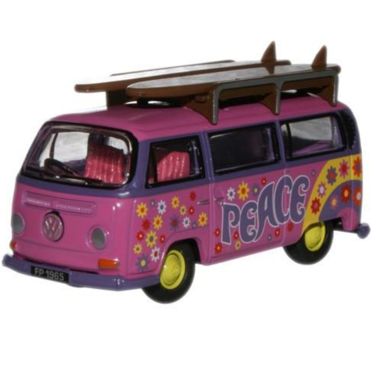 Oxford Diecast 76VW017 VW Minibus/Surfboards Flower Power - Phillips Hobbies