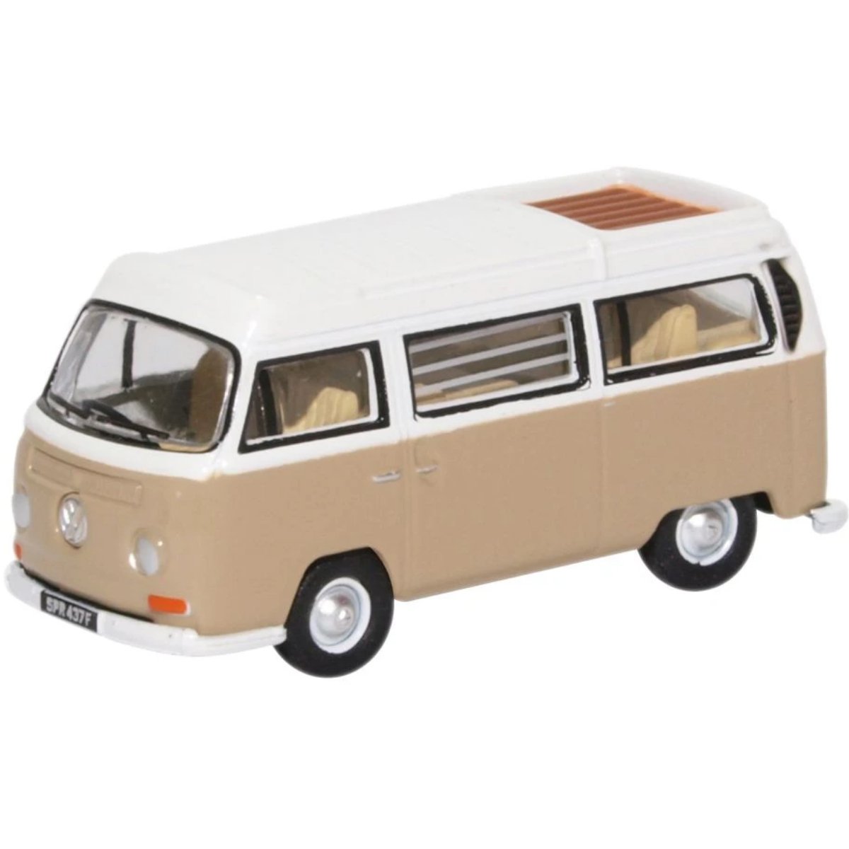 Oxford Diecast 76VW027 VW Bay Window Camper Savannah Beige/White - Phillips Hobbies