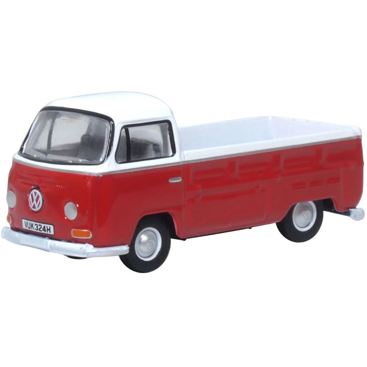 Oxford Diecast 76VW033 VW Bay Window Pick Up Poppy Red/White - Phillips Hobbies