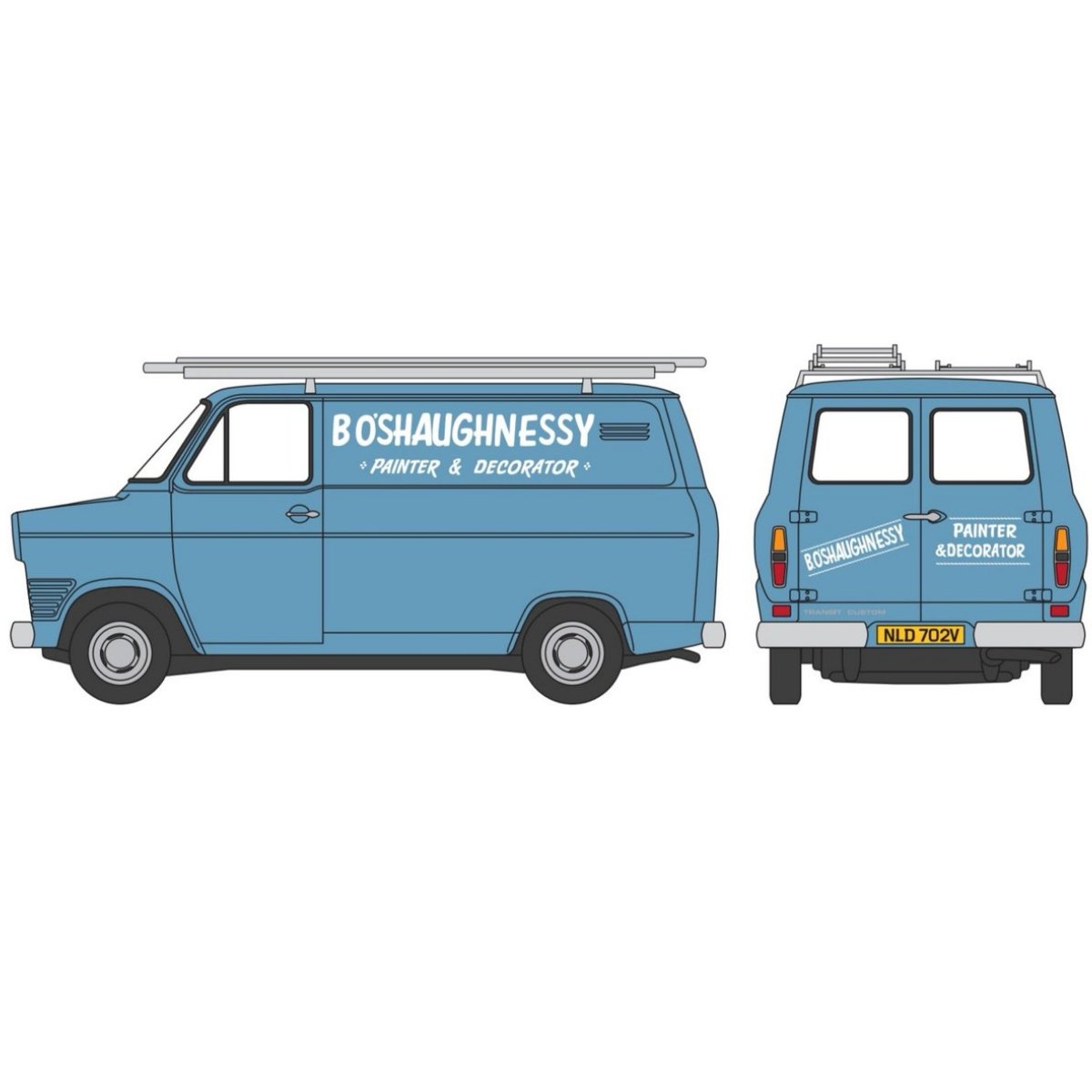 Oxford Diecast Ford Transit MK1 B.O’Shaughnessy - Only Fools and Horses - Phillips Hobbies