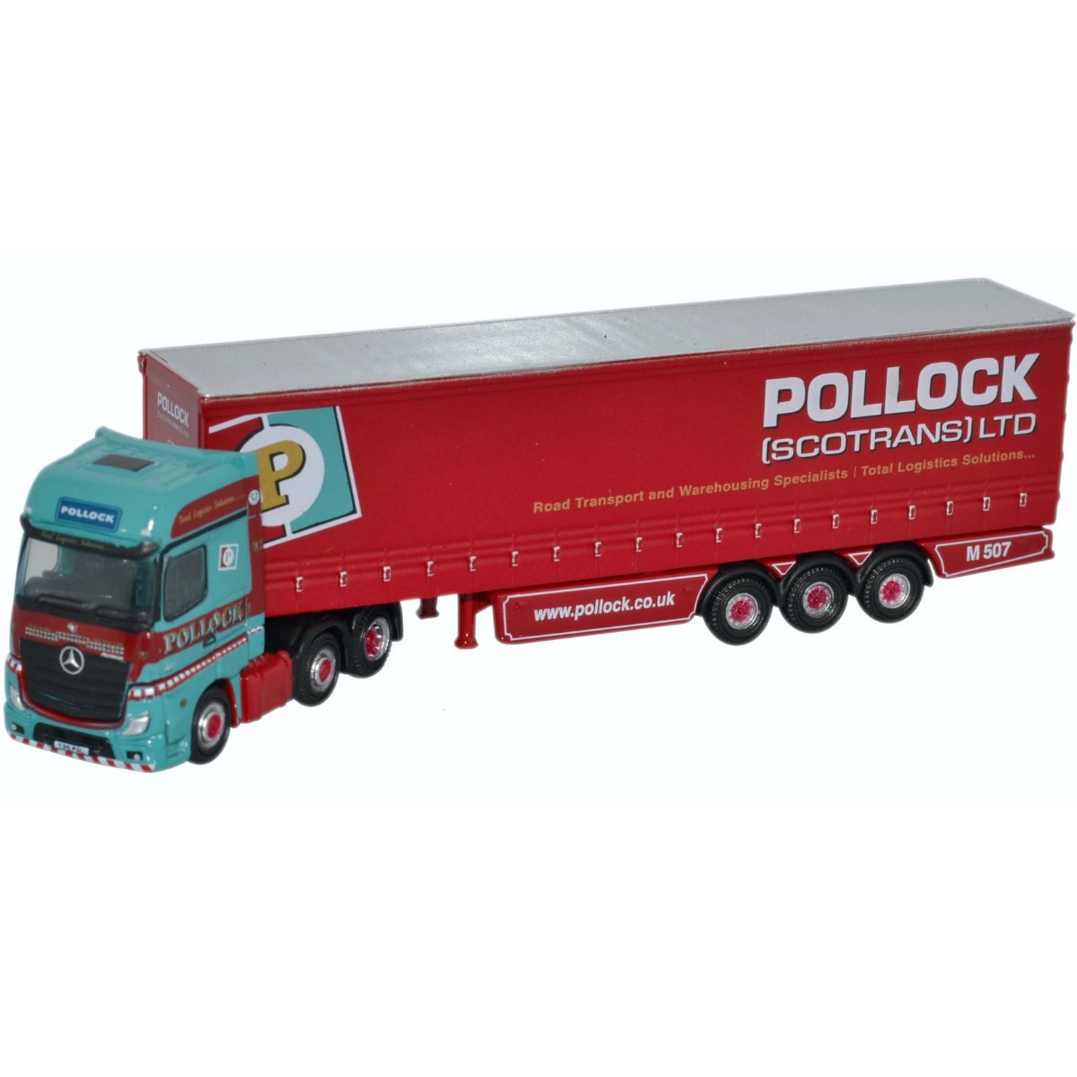 Oxford Diecast NMB002 Mercedes Actros Curtainside Pollock - Phillips Hobbies