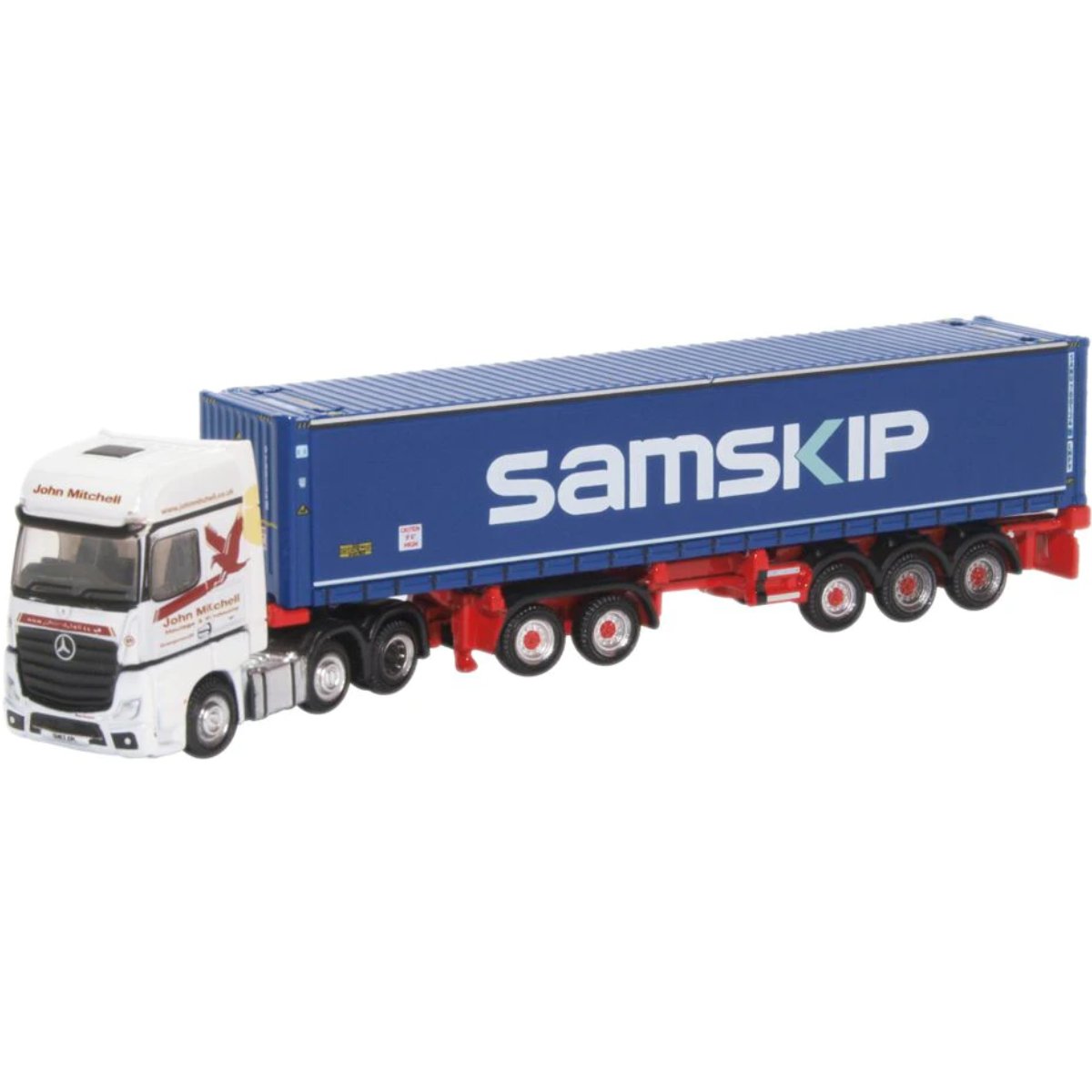 Oxford Diecast NMB004 Mercedes Actros D-TEC Combitrailer Trailer John Mitchell - Phillips Hobbies