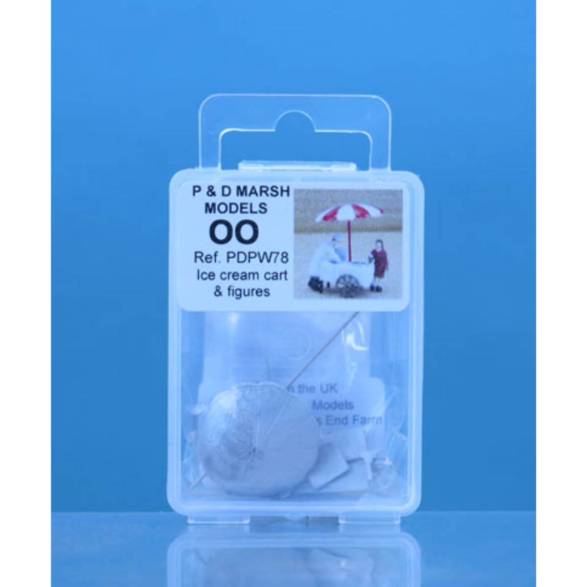 P&D Marsh PDPW78 Ice Cream Cart & Figures - Unpainted Kit (OO Gauge) - Phillips Hobbies