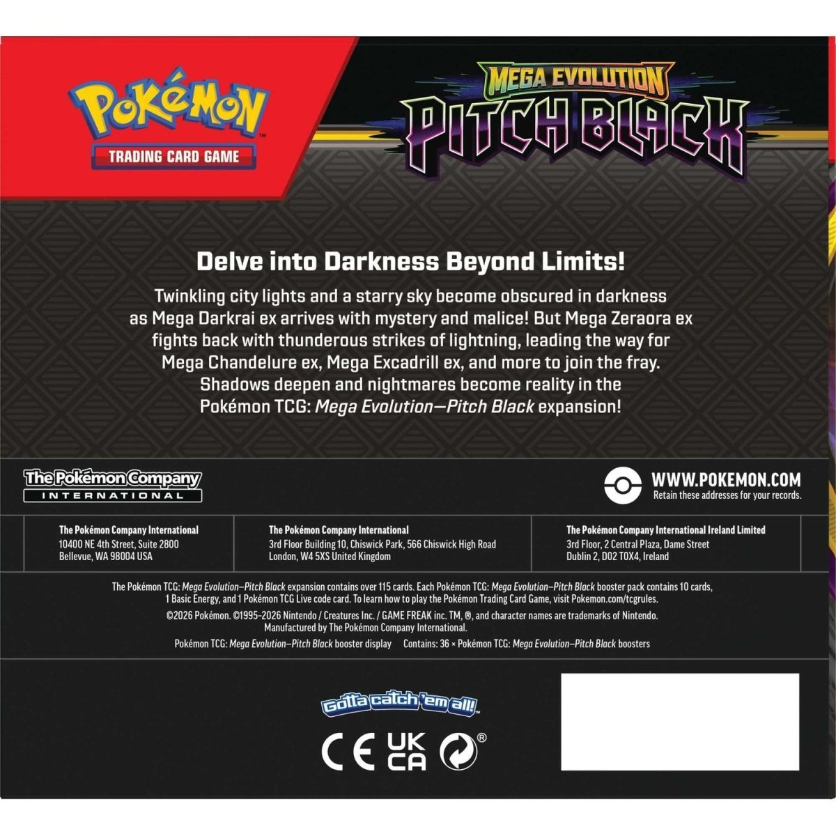 Pokemon TCG: Mega Evolution Pitch Black - Booster Display CDU (36) - Phillips Hobbies