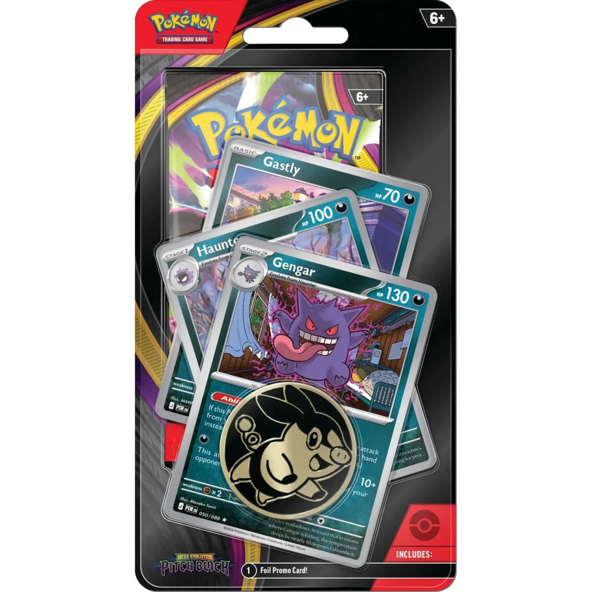 Pokémon TCG: Mega Evolution Pitch Black Premium Checklane Blister Gengar - Phillips Hobbies