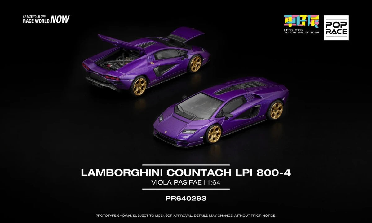 Pop Race Lamborghini Countach LPI 800-4 Viola Pasifae Special Event Model - 1:64 Scale - Phillips Hobbies