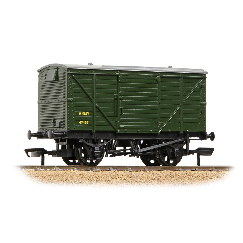 PRE - ORDER: Bachmann LMS 12T Planked Ventilated Van ARMY Green - OO Gauge - Phillips Hobbies