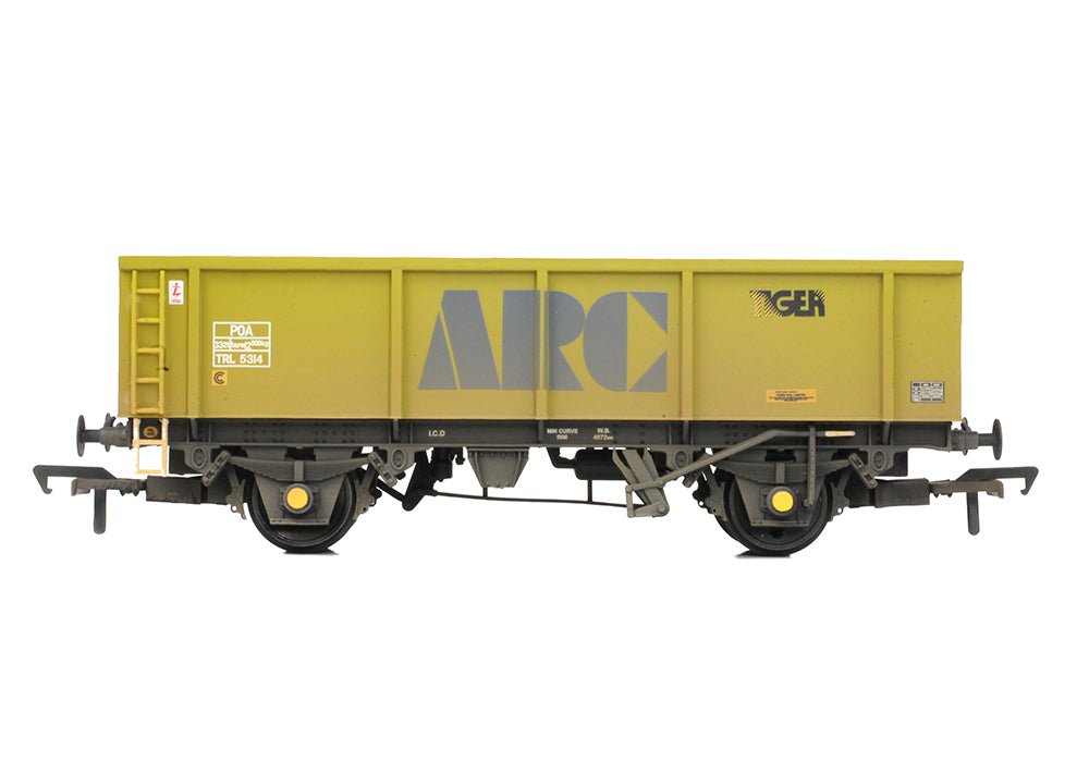 PRE - ORDER: Branchline POA Mineral Wagon 'ARC/Tiger' Yellow WEATHERED - OO Gauge - Phillips Hobbies