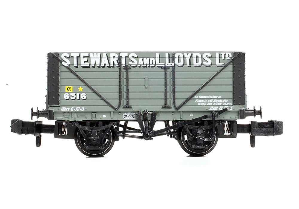 PRE - ORDER: Graham Farish 8 Plank Wagon Fixed Ends 'Stewarts & Lloyds Ltd' Grey - N Gauge - Phillips Hobbies