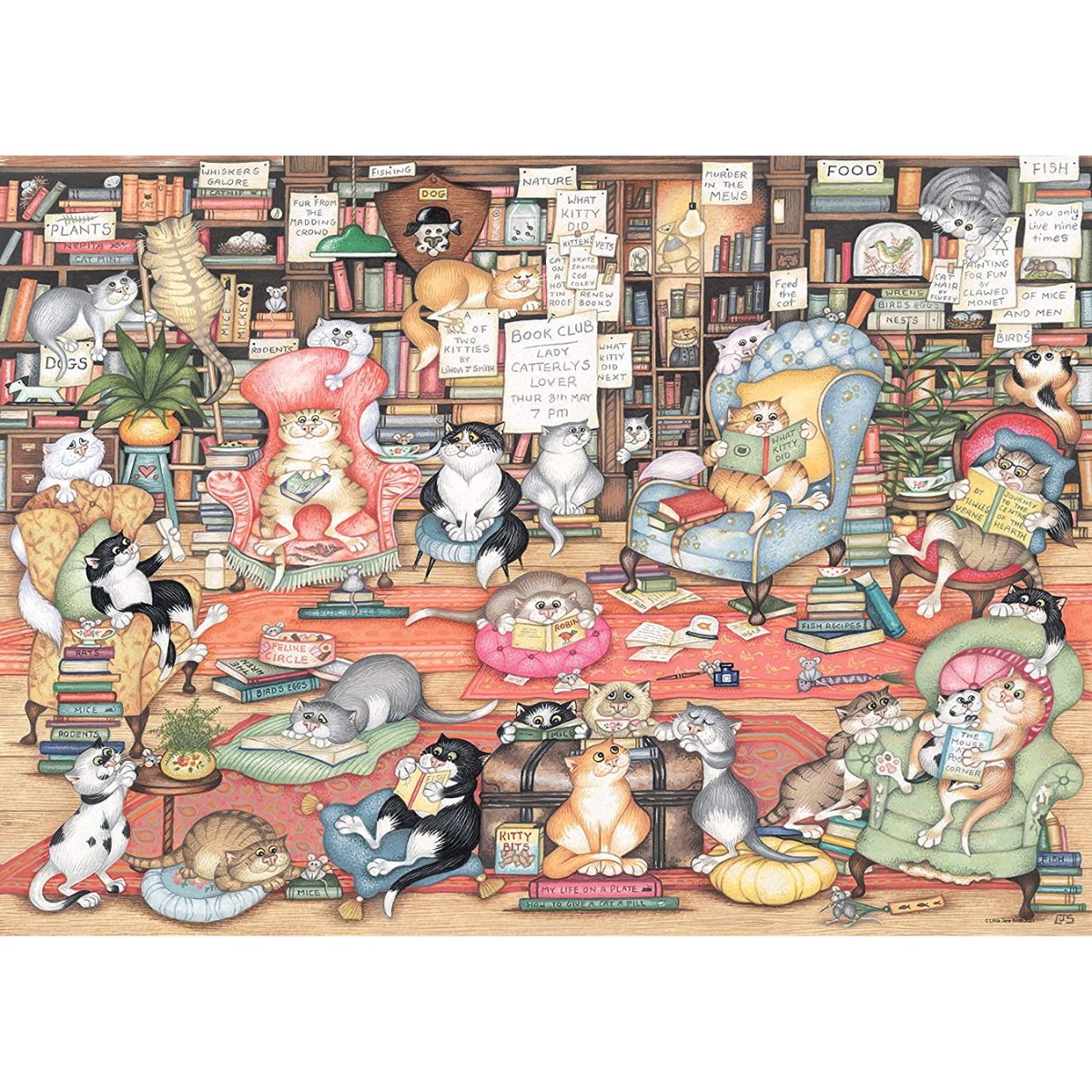 Ravensburger Crazy Cats Bingley’s Bookclub 1000 Piece Jigsaw Puzzle - Phillips Hobbies