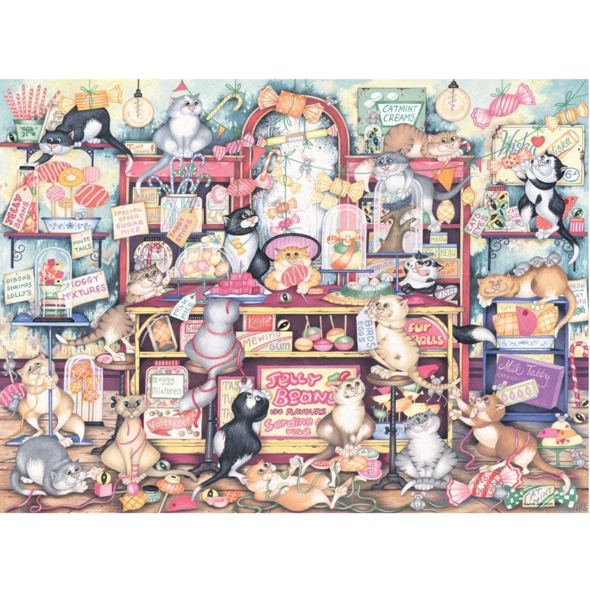 Ravensburger Crazy Cats Mr Catkin's Confectionery 500 Piece Jigsaw Puzzle - Phillips Hobbies