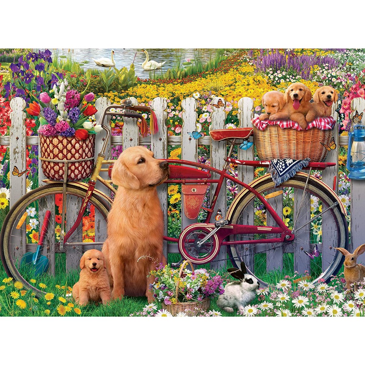 Ravensburger Cute Dogs in The Garden 500 Piece Jigsaw Puzzle - Phillips Hobbies