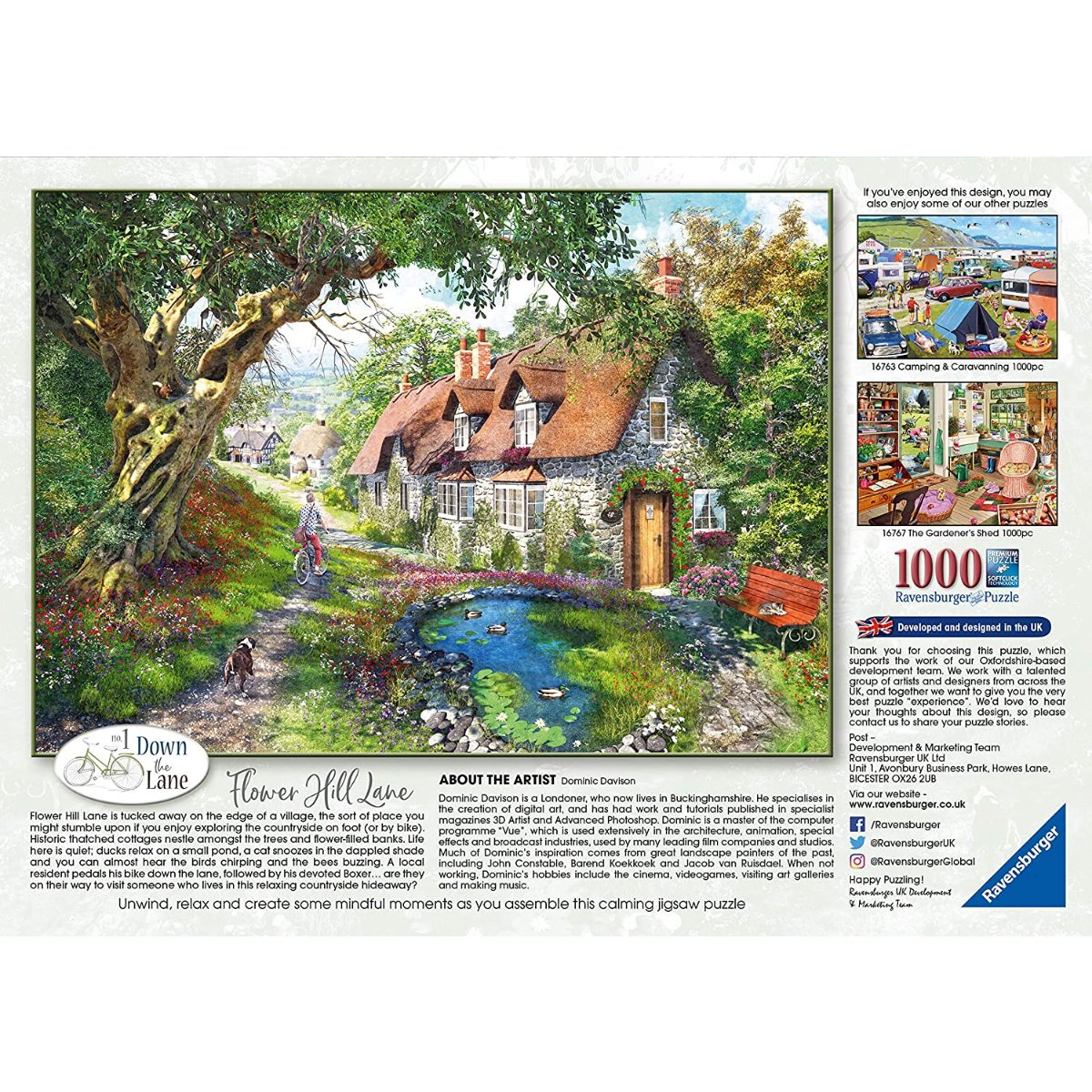 Ravensburger Down the Lane No.1, Flower Hill Lane 1000 Piece Jigsaw Puzzle - Phillips Hobbies