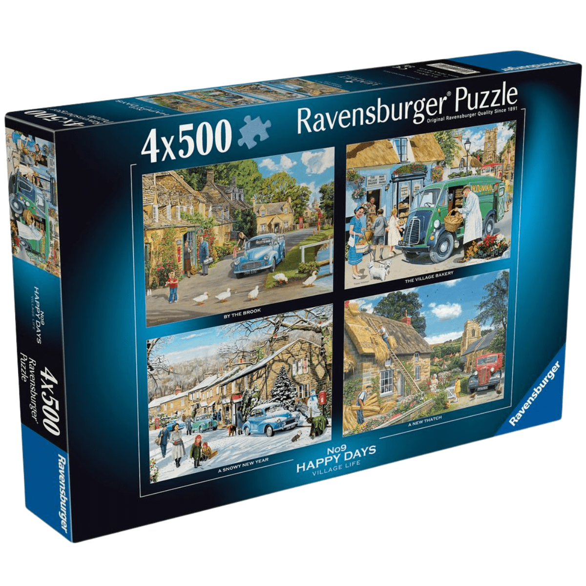 Ravensburger Happy Days No 9 Village Life 4 x 500 Piece Jigsaw Puzzles - Phillips Hobbies