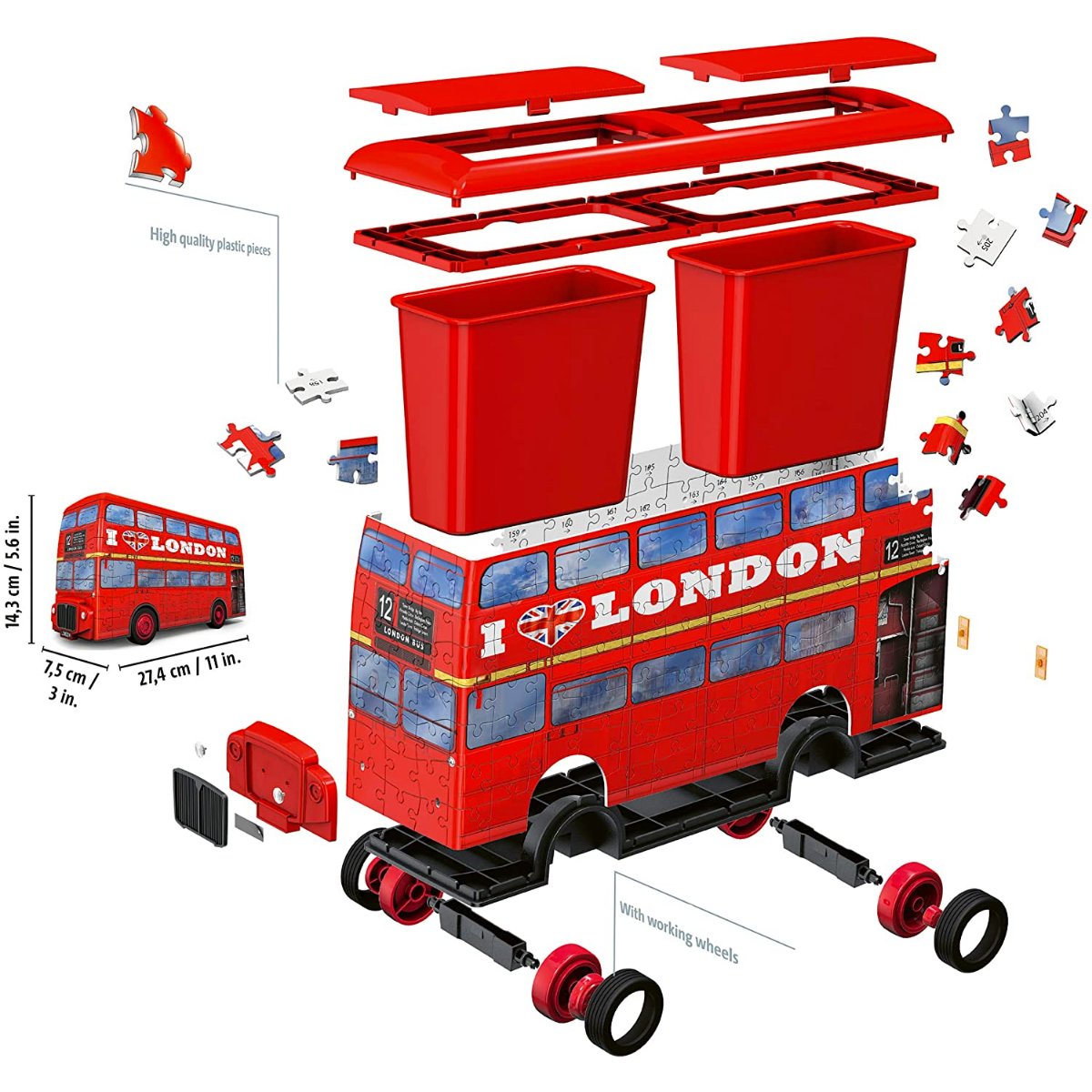 Ravensburger London Bus 3D - 216 Piece Jigsaw Puzzle - Phillips Hobbies