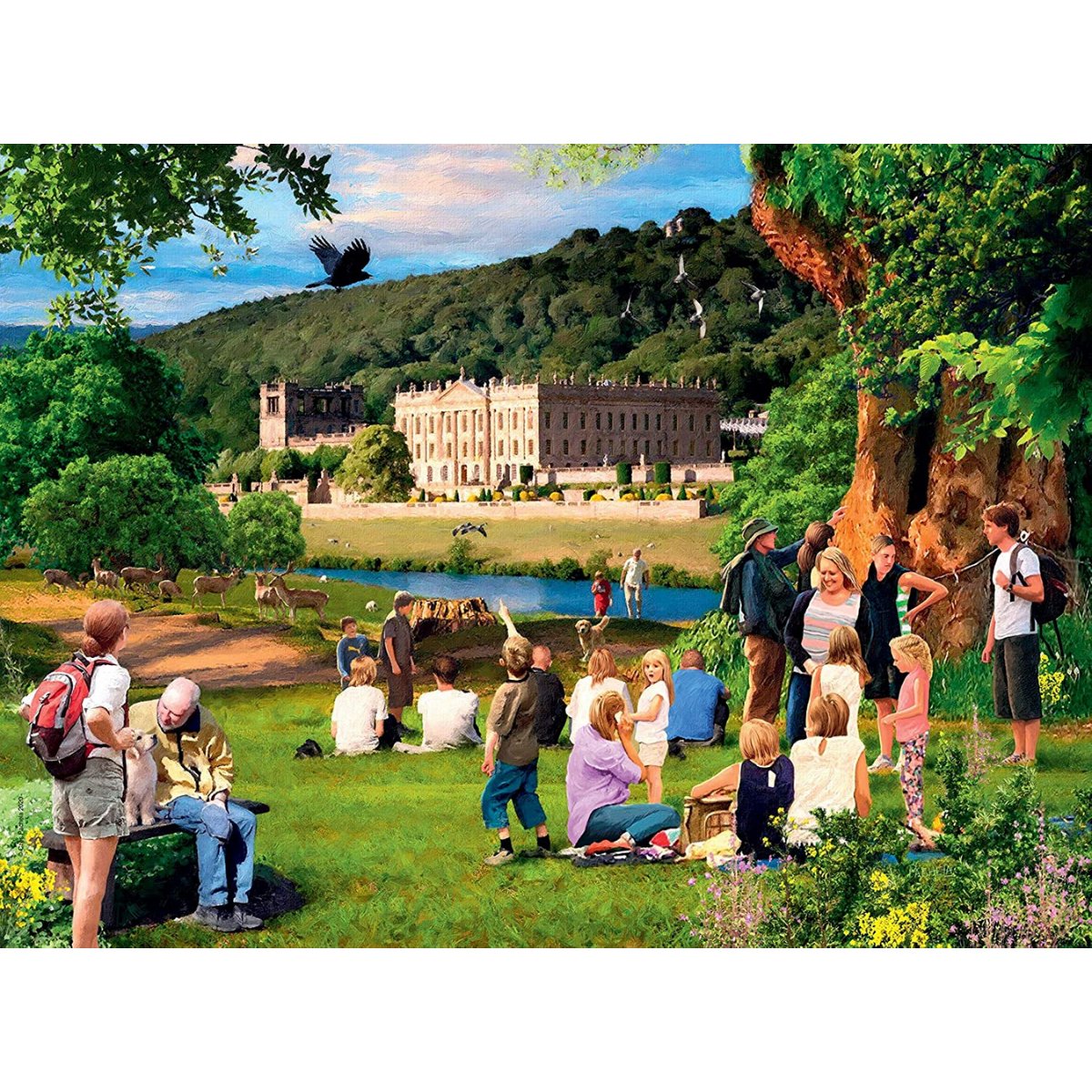 Ravensburger Picturesque Derbyshire, Chatsworth & Dovedale (2x 500 Pieces) - Phillips Hobbies
