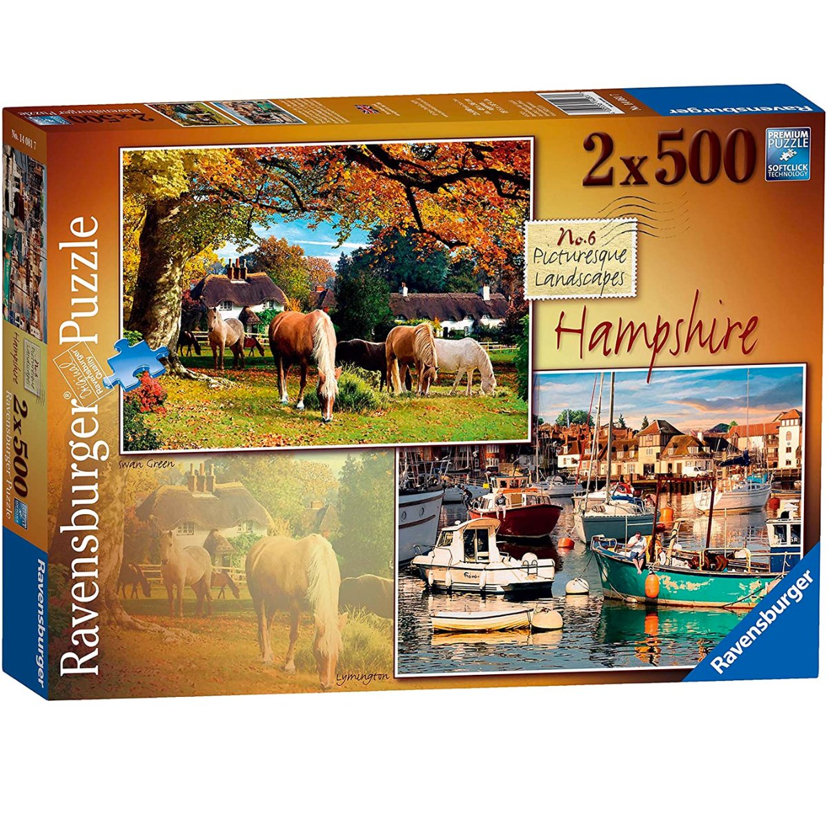 Ravensburger Picturesque Hampshire, Swan Green & Lymington (2x 500 Pieces) - Phillips Hobbies